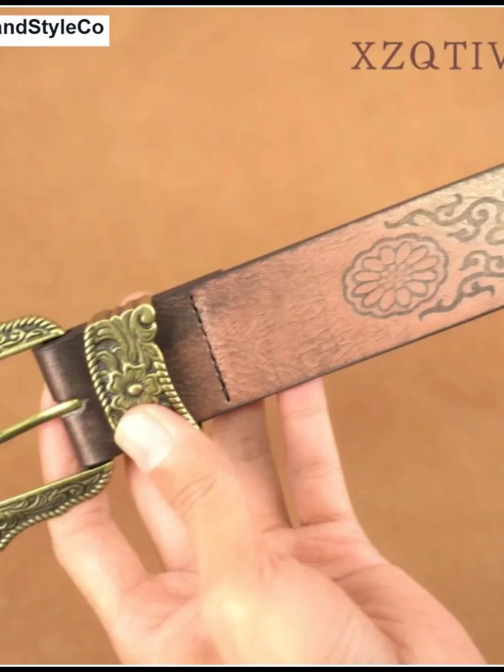 Western Leather Belt with Turquoise Concho Buckle for Women, 1.5 Inch,